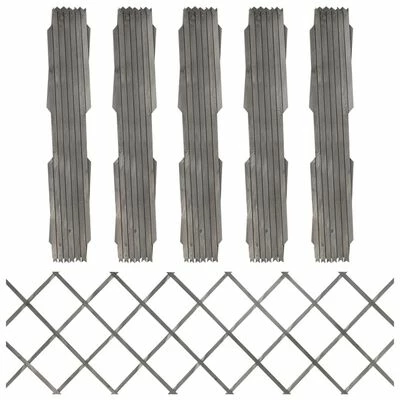 VidaXL Clôture à treillis 5 pcs Gris Bois de sapin massif 180x60 cm