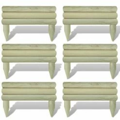 VidaXL Bordure horizontale de pelouse 6 pcs Bois de pin 60 cm