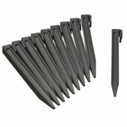 Nature Chevilles d'ancrage de jardin 10 pcs Gris