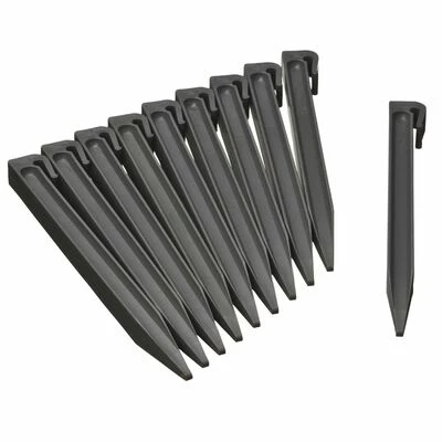 Nature Chevilles d'ancrage de jardin 10 pcs Gris