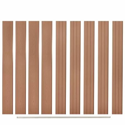 VidaXL Panneaux de clôture de remplacement 9 pcs WPC 170 cm Marron