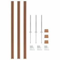 VidaXL Poteaux de clôture 3 pcs WPC 185 cm