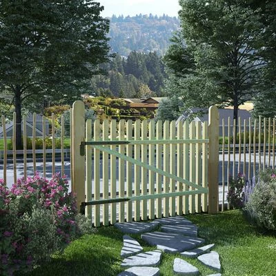 VidaXL Porte de jardin en piquets Bois de pin imprégné 100 x 75 cm – Image 2