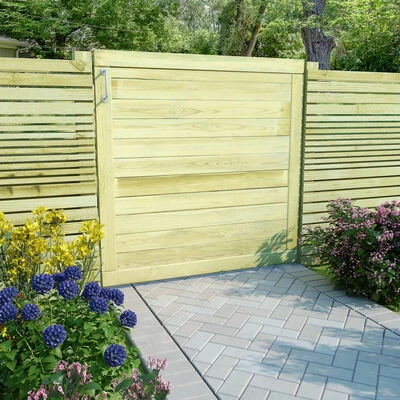 VidaXL Portail de jardin Bois de pin imprégné 100 x 100 cm – Image 2