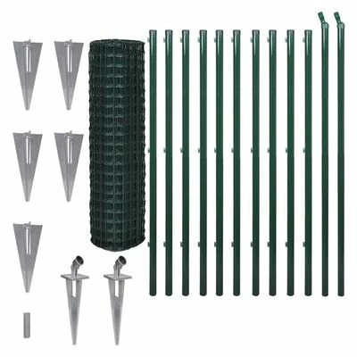 VidaXL Clôture euro Acier 25 x 1,5 m Vert