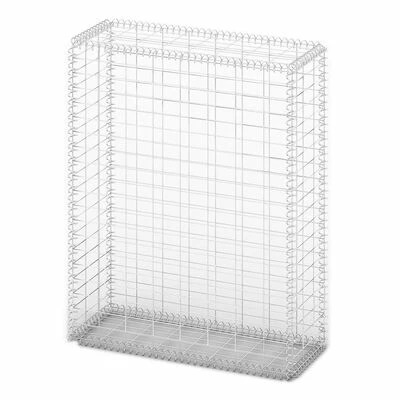 VidaXL Panier de gabion avec couvercle Fil galvanisé 100 x 80 x 30 cm – Image 2