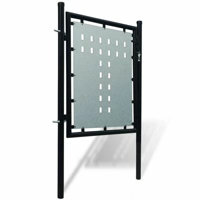 VidaXL Portail simple de clôture Noir 100x150 cm – Image 2