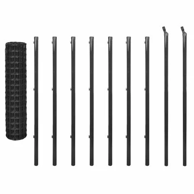 VidaXL Clôture euro Acier 10 x 1,2 m Gris