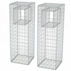VidaXL Jardinière/Poteau de panier de gabion 2 pcs Acier 50x50x160 cm