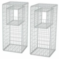 VidaXL Jardinière/Poteau de panier gabion 2 pcs Acier 50x50x120 cm