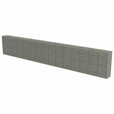 VidaXL Mur à gabion avec couvercles Acier galvanisé 900 x 50 x 150 cm