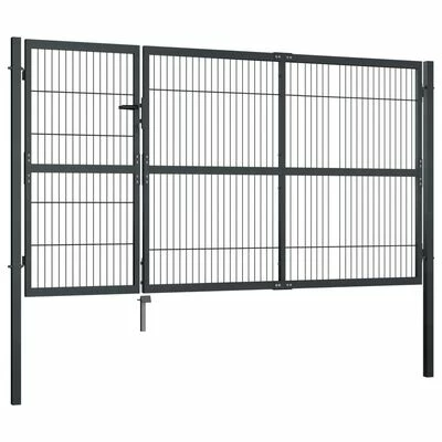 VidaXL Portillon avec poteaux Acier 350 x 140 cm Anthracite – Image 2
