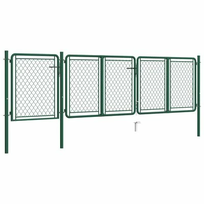 VidaXL Portail de jardin Acier 100x395 cm Vert – Image 2