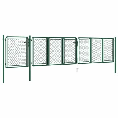 VidaXL Portail de jardin Acier 75x495 cm Vert – Image 2