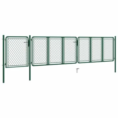 VidaXL Portail de jardin Acier 100x495 cm Vert – Image 2