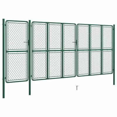 VidaXL Portail de jardin Acier 200x495 cm Vert – Image 2