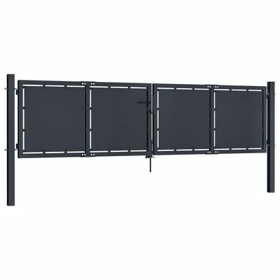 VidaXL Portail de jardin Acier 300 x 75 cm Anthracite – Image 2