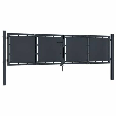 VidaXL Portail de jardin Acier 300 x 100 cm Anthracite – Image 2