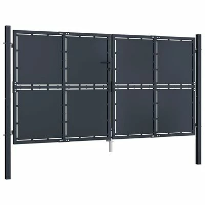 VidaXL Portail de jardin Acier 300x150 cm Anthracite – Image 2