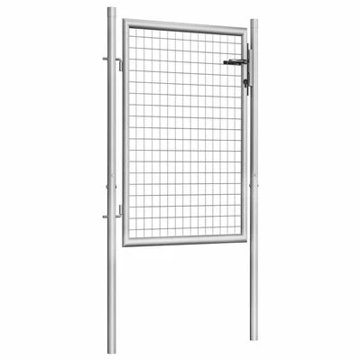 VidaXL Porte de jardin Acier galvanisé 105x150 cm Argenté – Image 2