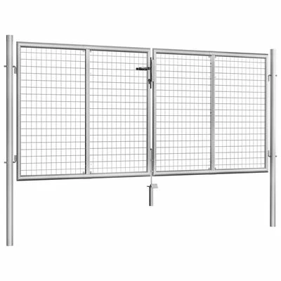 VidaXL Porte de jardin Acier galvanisé 306x150 cm Argenté – Image 2