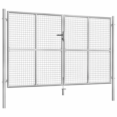 VidaXL Porte de jardin Acier galvanisé 306x200 cm Argenté – Image 2