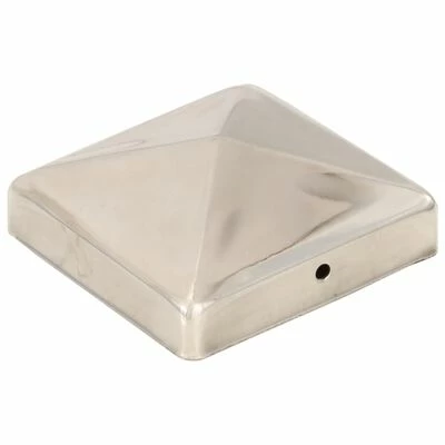 VidaXL Bouchons de poteau de clôture pyramidaux 6 pcs Inox 91x91 mm – Image 2