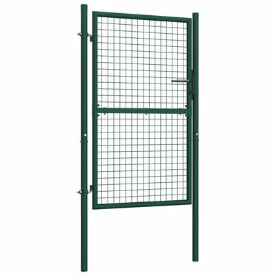 VidaXL Portail de clôture Acier 100x200 cm Vert – Image 2