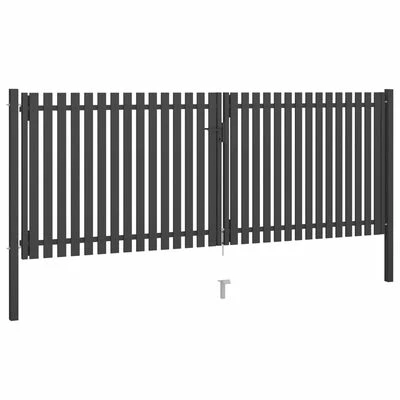 VidaXL Portail de clôture de jardin Acier 4x1,7 m Anthracite – Image 2