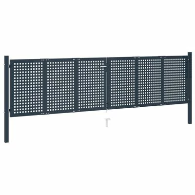 VidaXL Portail de clôture Anthracite 404x150 cm Acier – Image 2