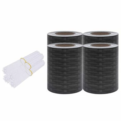 VidaXL Écrans d'intimité de jardin 4 pcs PVC 35x0,19m Imprimé en rotin