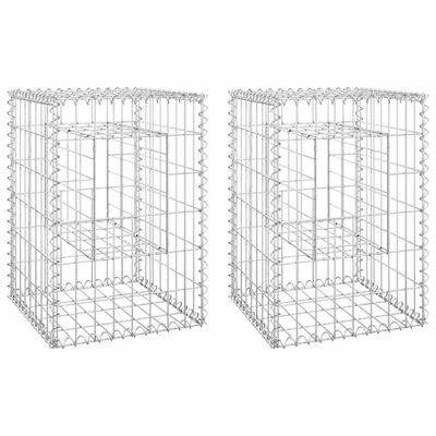 VidaXL Poteaux à panier de gabion 2 pcs 40x40x60 cm Fer