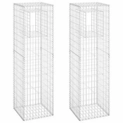 VidaXL Poteaux à panier de gabion 2 pcs 50x50x180 cm Fer