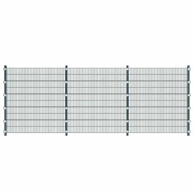 VidaXL Panneaux de clôture 2 pcs Fer 6x2 m 12 m total Gris anthracite – Image 2