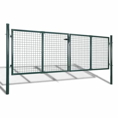 VidaXL Portail de clôture Acier 306x175 cm Vert – Image 2