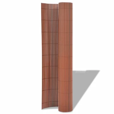 VidaXL Clôture de jardin Double face PVC 90 x 300 cm Marron – Image 2