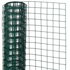 Nature Treillis carré 0,5x5 m 25 mm Acier enduit de plastique Vert