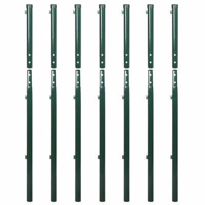 VidaXL Clôture à mailles avec poteaux 1,97 x 15 m Vert – Image 3