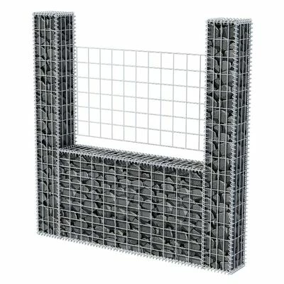 VidaXL Panier de gabion en forme de U Acier galvanisé 160x20x150 cm – Image 3