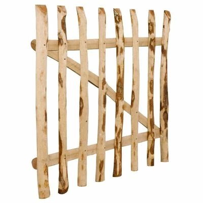 VidaXL Portillon simple de clôture Bois de noisetier 100 x 90 cm – Image 3