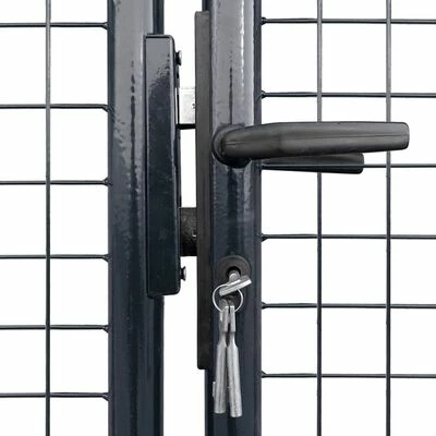 VidaXL Portail en maille de jardin Acier galvanisé 400 x 150 cm Gris – Image 3