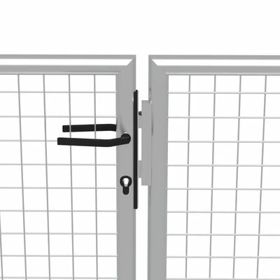 VidaXL Porte de jardin Acier galvanisé 415x150 cm Argenté – Image 3