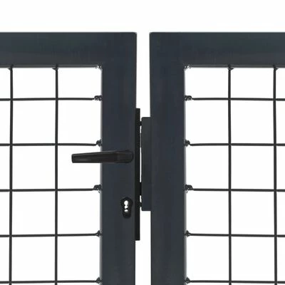 VidaXL Portillon avec poteaux Acier 350 x 140 cm Anthracite – Image 3