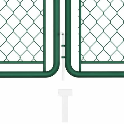 VidaXL Portail de jardin Acier 75x495 cm Vert – Image 3