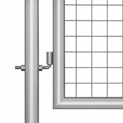 VidaXL Porte de jardin Acier galvanisé 306x125 cm Argenté – Image 3