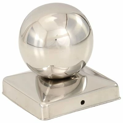 VidaXL Bouchons de poteau 6 pcs Globe final Acier inoxydable 101x101mm – Image 3