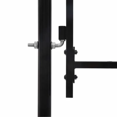 VidaXL Portillon simple porte avec dessus arqué Acier 1x2 m Noir – Image 3