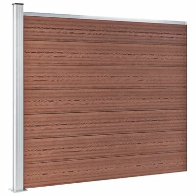 VidaXL Ensemble de panneau de clôture WPC 699x146 cm Marron – Image 3
