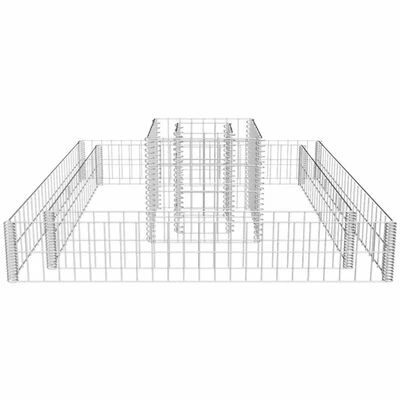 VidaXL Jardinière en gabion Acier galvanisé 120x120x20 cm – Image 4