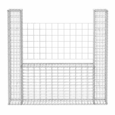 VidaXL Panier de gabion en forme de U Acier galvanisé 160x20x150 cm – Image 4